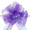 uxcell オーガ ンザラージプルボウ メタリックギフトラッピングボウリボン シフォンヤーン 結婚祝い プレゼントバスケット クリスマス用 パープル 10 c...