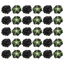 uxcell バラの花のヘアクリップ 花のヘアピン 花のブローチ 女性用 ヘアアクセサリー 10 cm ブラック 30個