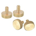 uxcell M3x6mm ニードル付きネジ 4個 フラットなニードル付きヘッド 全ねじ 真鍮製 ニードル付きネジ ボルト グリップノブ ファスナー