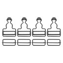 uxcell オーバーオールバックル 4セット レトロメタルサスペンダー交換バックル32mm(1-1/4インチ)内幅 ズボン 棉ジャケット ジーンズ用 ガンブラック