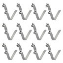 uxcell 12個入りのダブルボタンカヤックパドルスナップスプリングクリップ 64x10mm 65MnスプリングスチールV字型ホローリフト伸縮ロックチューブポールクリップ テント 傘 キャンプ用(4)