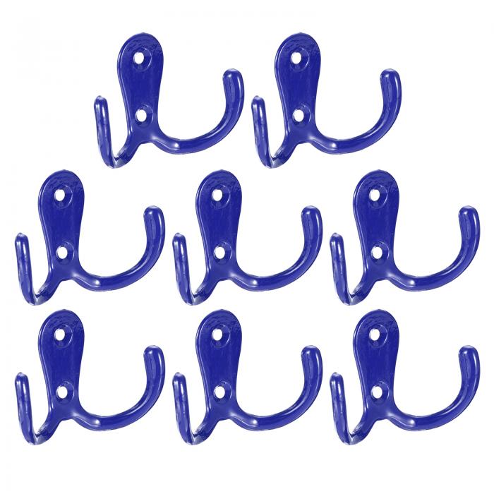 uxcell ウォールフック 8個セット - 亜鉛合金製のダブルプロングレトロフック タオル コート バックパック 洋服 スカーフ 鍵 帽子 カップなどを掛ける...