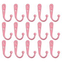 uxcell ウォールフック 15個セット - 亜鉛合金製のシングルプロングウォールマウントクローズフック ダブルホールフック タオル コート バックパック ス...