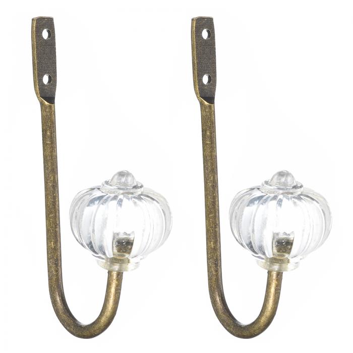 uxcell ウォールフック 2個セット - 亜鉛合金製のシングルプロングアクリルカーテンホールドバック タオル コート バックパック スカーフ 鍵 帽子などを...