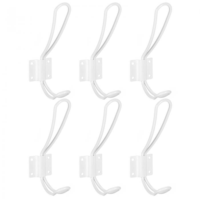 uxcell ウォールフック 6個セット - メタル製の二重プロング装飾用ヴィンテージクローズフック タオル コート バックパック スカーフ 帽子などを掛けるた...