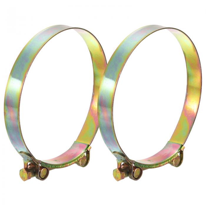 uxcell 2個セットのTボルトホースクランプ 162-174mm/6.38"-6.85"の内径範囲 トラック排気用のアイアン..