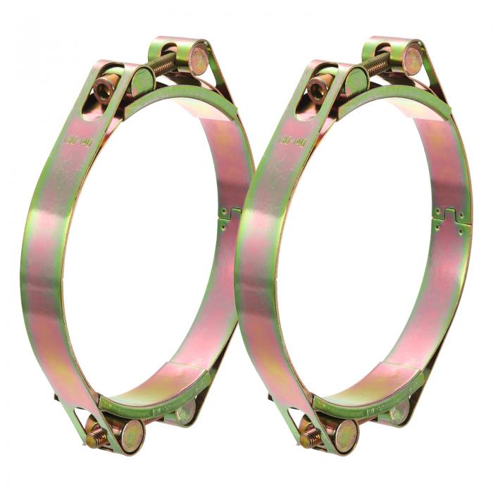 uxcell 2個セットのTボルトホースクランプ 240-252mm/9.45"-9.113"の内径範囲 カーボンスチール製のラ..