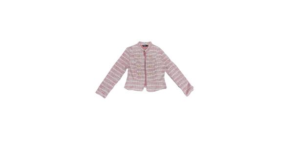 Allegra K ツイードブレザー ショートジャケット ヴィンテージ チェック柄 スリムフィット ワーク オフィス レディース レッド XL