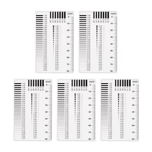 uxcell 5pcs 高精度SECサイズ推定チャート 80mm 透明度欠陥検出フィルム定規 直径と線幅 欠陥測定用