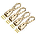 uxcell コードエンドキャップ 4個セット 8mm/0.32"エンドキャップバレルビーズターミネーターコード ネジ付き タッセルジュエリーメイキングバッグストラップDIY 金