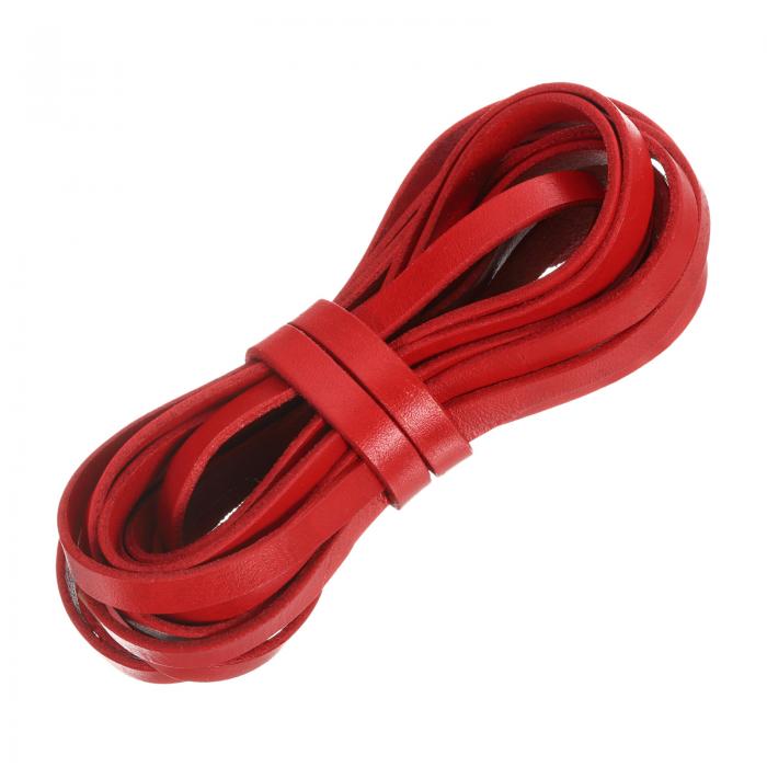 uxcell フラットレザーコード 5.5ヤード8mm レザーストリングストリップ ブレスレットや財布 ストラップ作りに適した 赤色