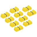 uxcell ストレートスライドポテンショメータ フラットプッシュノブ プラスチック フラットプッシュノブ ポテンショメータ ギター コンソール ボリューム ベースインサートシャフト用 8x1.2 mm イエロー 10個