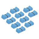 uxcell ストレートスライドポテンショメータ フラットプッシュノブ プラスチック フラットプッシュノブ ポテンショメータ ギター コンソール ボリューム ベースインサートシャフト用 8x1.2 mm ブルー 10個