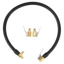 X AUTOHAUX 1セット50cm 20インチタイヤバルブステムインフ レーターエクステンションホース、デフ レータブルコネクター付き、車両、バイク、自転車にユニバーサルフィット、クイックコネクト