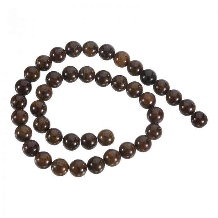 uxcell 天然石ビーズ ラウンド 宝石水晶ビーズ DIYブレスレット ネックレス ジュエリー製作用 38個 10 mm コーヒー