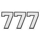 uxcell チェニールナンバー7パッチ 4-1/2"の高さのアイロンで貼るナンバー7パッチ 黒閃光刺繍パッチ 衣類 靴 帽子 バックパック用 3個入り(ホワイト)