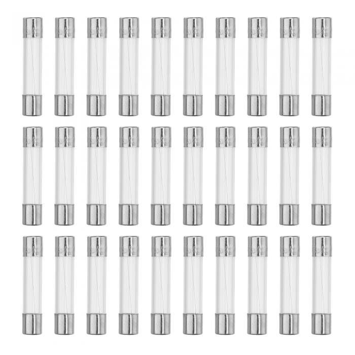 X AUTOHAUX 30個入り 1.5A クイックブローグラスチューブヒューズ 250V 6x30mm 0.24x1.18インチ 車用ガラスチューブヒューズ
