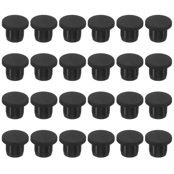 uxcell シリコーンゴム穴プラグ 10 mm直径 ソフト柔軟ストッパー 9-10 mm穴用 ブラック 24個