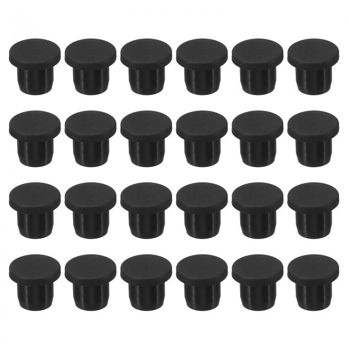 uxcell シリコーンゴム穴プラグ 11 mm直径 ソフト柔軟ストッパー 10-11 mm穴用 ブラック 24個