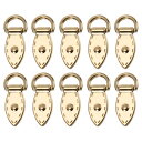 uxcell バッグサイドクリップバックル- 10個セットの金属製のリーフ形状の財布ストラップチェーンコネクター Dリング付き DIYバッグ 財布 クロスボディ...