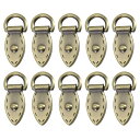 uxcell バッグサイドクリップバックル - 10個入りのメタルサスペンディング リーフ形状の財布ストラップチェーンコネクター Dリング付き DIYバッグ 財...