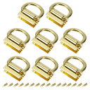 uxcell メタルバッグコネクター Dリング付き 8個セット 28mmの財布?ハンガーバックル ネジ付き 財布DIY キーチェーンランヤード イエロー金