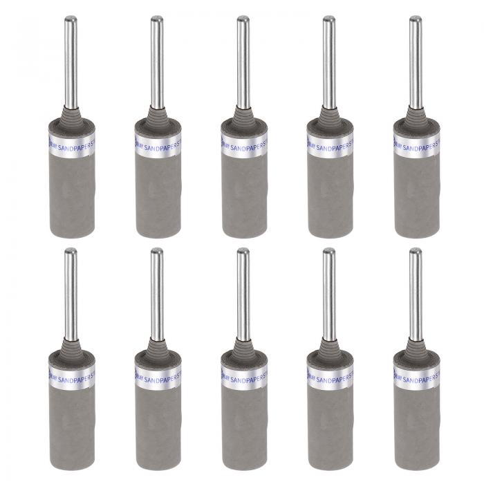 uxcell 10個 研磨用サンドペーパーロール 7000グリット 3 mmシャンク 木工 ガラス 金属の研磨に適したシリンダーグラインディングヘッドです。(4)