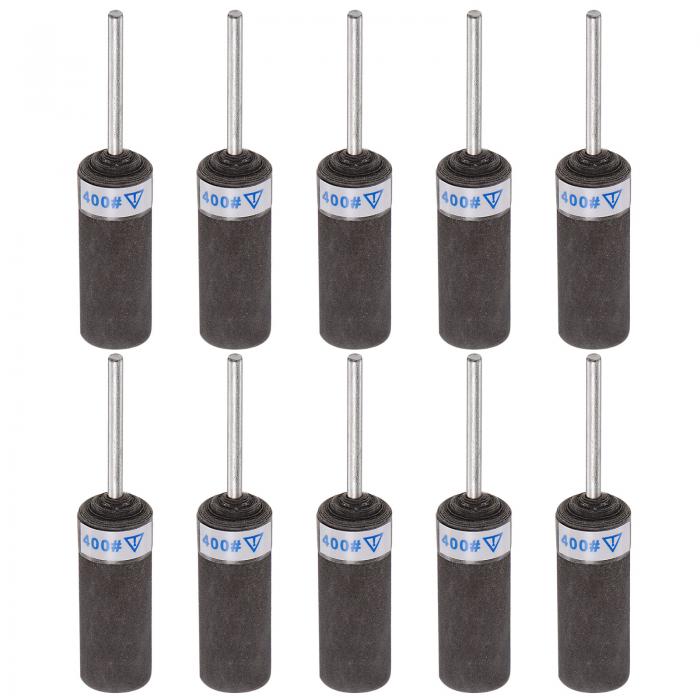 uxcell 10個 研磨用サンドペーパーロール 400グリット 2.35mmシャンク 木工 ガラス 金属の研磨に適した..
