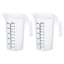 PATIKIL 目盛付きビーカー 2個 250ml PP プラスチック 液体計量カップ 両面ブラック目盛り ハンドル蓋と注ぎ口付き ラボ キッチン 家庭用