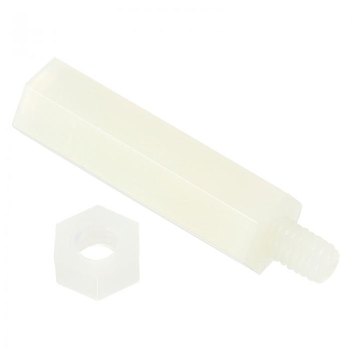 PATIKIL M4 スタンドオフネジ 40個入り ナイロン製 六角 PCB スタンドオフナット マザーボード コンピューターケース 回路基板 電子機器用 (25mm+6mm ホワイト)(4)