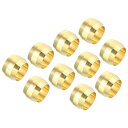 PATIKIL 8 mmチューブ外径 真鍮圧縮スリーブフェルール 60個 8 mm 真鍮フェルール継手 真鍮圧縮継手詰め合わせキット