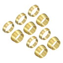 PATIKIL 10 mmチューブ外径 真鍮圧縮スリーブフェルール 5セット ダブルフェルールリング 真鍮圧縮継手詰め合わせキット