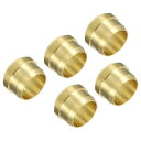 PATIKIL 10 mmチューブ外径 真鍮圧縮スリーブフェルール 5個 真鍮圧縮継手詰め合わせキット