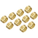 PATIKIL 16 mmチューブ外径 真鍮圧縮スリーブフェルール 10個 真鍮圧縮継手詰め合わせキット