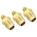 PATIKIL 6.35 mmオス x 13 mmオス 真鍮製ふレアユニオンコネクター 3個 ガスアダプター 真鍮管カプラーパイプ継手 ホース継手用