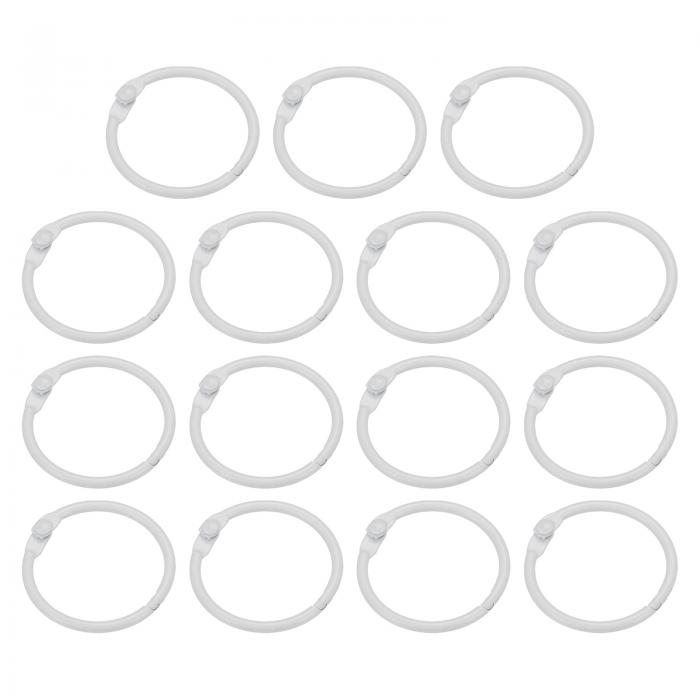 PATIKIL ルーズリーフバインダーリング 25 mm 15個 メタルフラッシュカード 製本リング キーホルダー ..