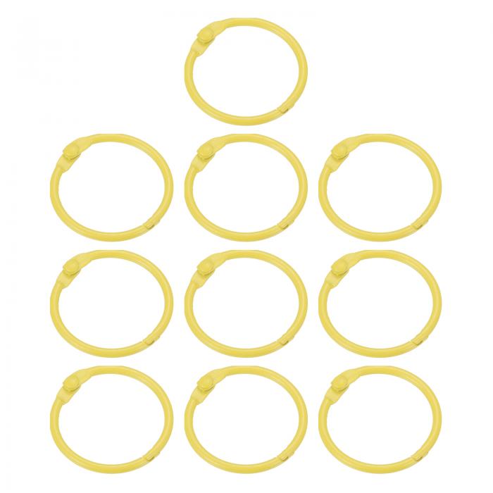 PATIKIL ルーズリーフバインダーリング 25 mm 10個 メタルフラッシュカード 製本リング キーホルダー ..