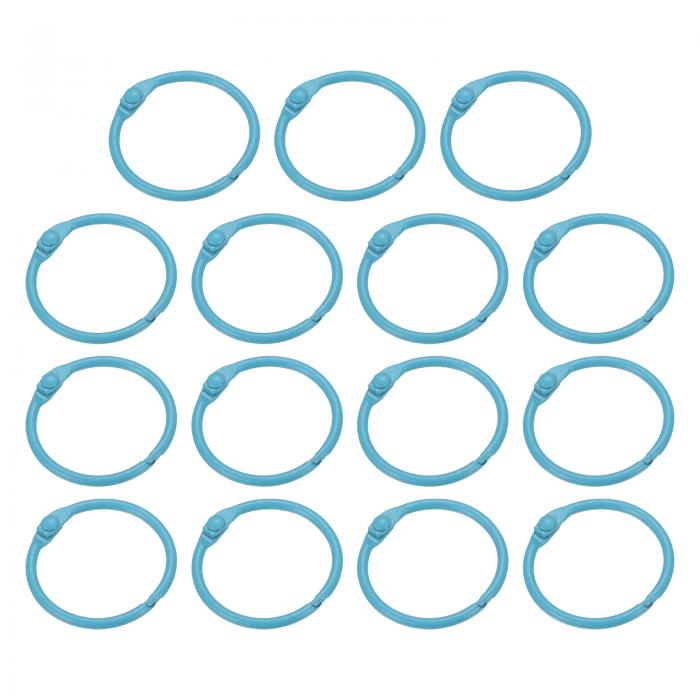 PATIKIL ルーズリーフバインダーリング 25 mm 15個 メタルフラッシュカード 製本リング キーホルダー ..