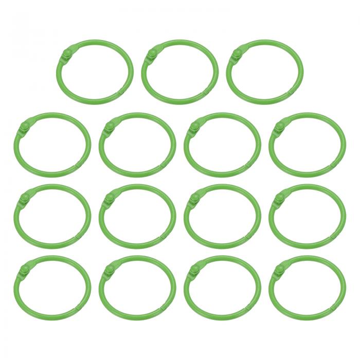 PATIKIL ルーズリーフバインダーリング 25 mm 15個 メタルフラッシュカード 製本リング キーホルダー ..