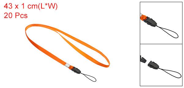 PATIKIL 43 cm ネックストラップ 20個 1 cm幅 取り外し可能なストラップストラップ 名札 バッジホルダー IDカード キー 携帯電話用 オレンジ