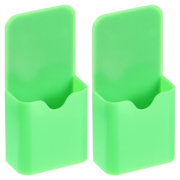 PATIKIL 磁気ペンホルダー 冷蔵庫用 2個 120x57 mm ホワイトボードマーカー鉛筆ホルダー カップオーガナイザー 冷蔵庫 ホワイトボード ロッカー用 緑