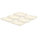 PATIKIL プラスチック製 ファーストフード用トレイ 6個 31 x 22.5 cm 再利用可能 長方形 カフェテリア用大皿 パーティー キッチン レストラ...