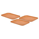 PATIKIL プラスチック製 ファーストフード用トレイ 3個 31 x 22.5 cm 再利用可能 長方形 カフェテリア用大皿 パーティー キッチン レストラ...