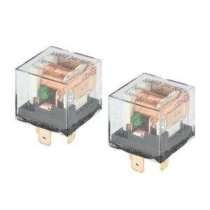 A ABSOPRO 防水リレー DC 12V 60A 4ピン 中継車充電ケース ユニバーサル 車用 耐久性 プラスチック 透明 2個 24V