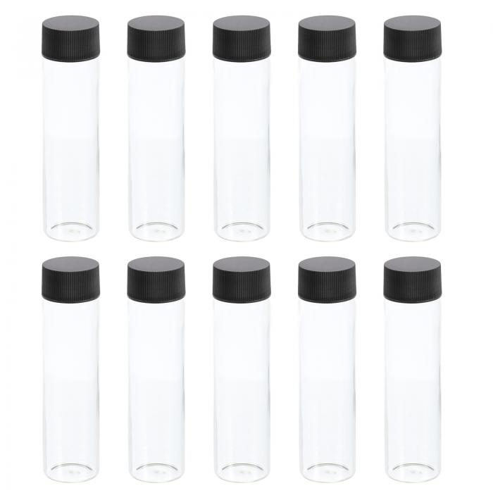 PATIKIL 50mL メディア保存ボトル 15個 ボトル プラスチック ねじキャップ付き ガラスボトル 研究室 自宅教室用 クリア
