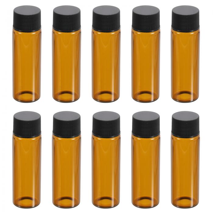 PATIKIL 15mL メディア保存ボトル 50個 ボトル プラスチック ねじキャップ付き ガラスボトル 研究室 自宅教室用 アンバー