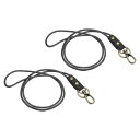 PATIKIL 長さ23cm レザー編組バッジストラップ 2個入り レザーロープ リストレットブレスレット キーチェーン リストストラップ フッククリップ付き キーIDバッジホルダー ブラック