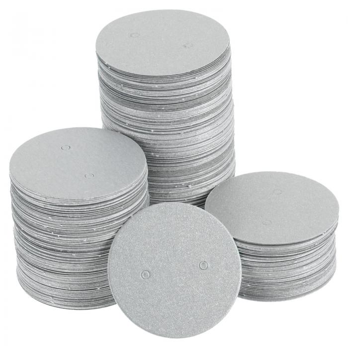 PATIKIL イヤリングディスプレイカード イヤリング展示カード 500個入り ペーパーイヤリングホルダー 空白タグ 丸い板紙 イヤリングイヤースタッド 掛け用 スタイル2 シルバー