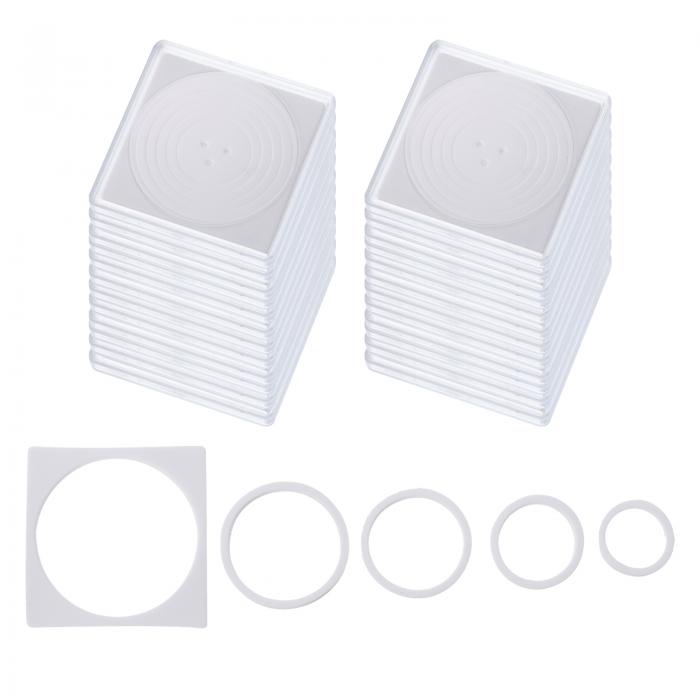 PATIKIL コインスナップホルダー 24個 シルバードルコインホルダー コレクター用 コインケース 発泡ガ..