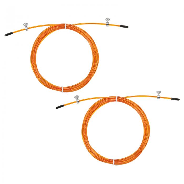 PATIKIL 3 m縄跳びケーブル 交換ケーブル 2個入り 2.5mm プロ縄跳び ワイヤー交換 高速縄跳び オレンジ